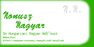 nonusz magyar business card